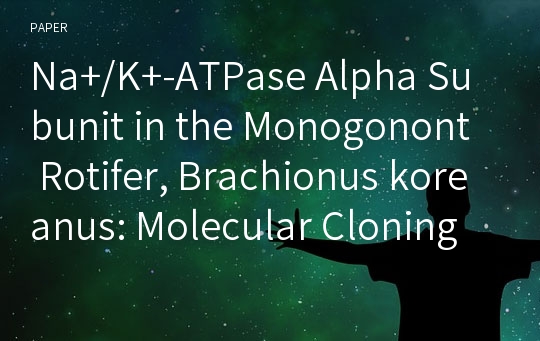 Na+/K+-ATPase Alpha Subunit in the Monogonont Rotifer, Brachionus koreanus: Molecular Cloning and Response to Different Salinity
