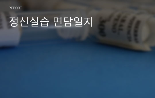 정신실습 면담일지