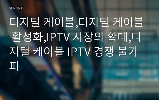 디지털 케이블,디지털 케이블 활성화,IPTV 시장의 확대,디지털 케이블 IPTV 경쟁 불가피