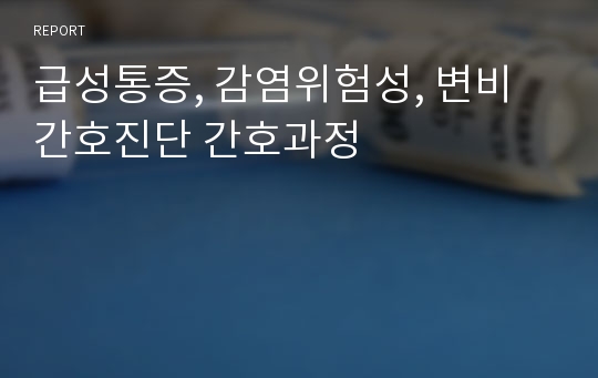 급성통증, 감염위험성, 변비 간호진단 간호과정