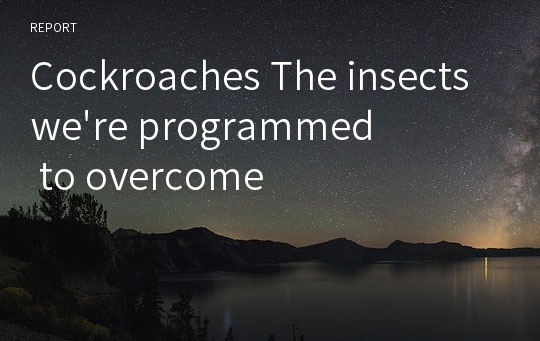 Cockroaches The insects we&#039;re programmed to overcome