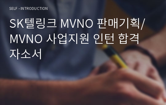 SK텔링크 MVNO 판매기획/MVNO 사업지원 인턴 합격 자소서