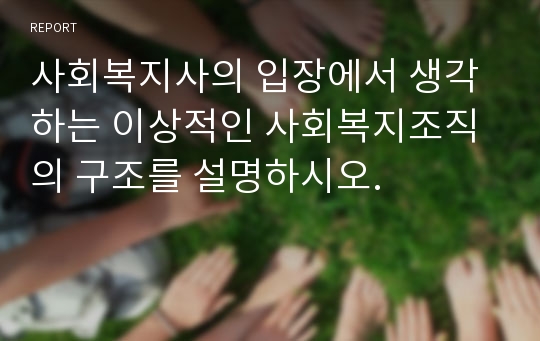 사회복지사의 입장에서 생각하는 이상적인 사회복지조직의 구조를 설명하시오.