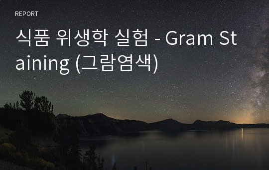 식품 위생학 실험 - Gram Staining (그람염색)