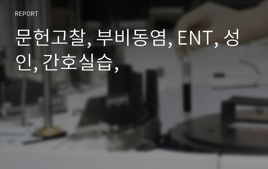 문헌고찰, 부비동염, ENT, 성인, 간호실습,