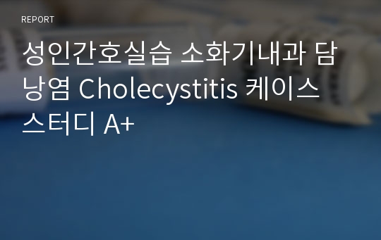 성인간호실습 소화기내과 담낭염 Cholecystitis 케이스스터디 A+