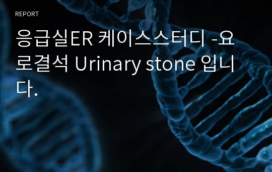 응급실ER 케이스스터디 -요로결석 Urinary stone 입니다.