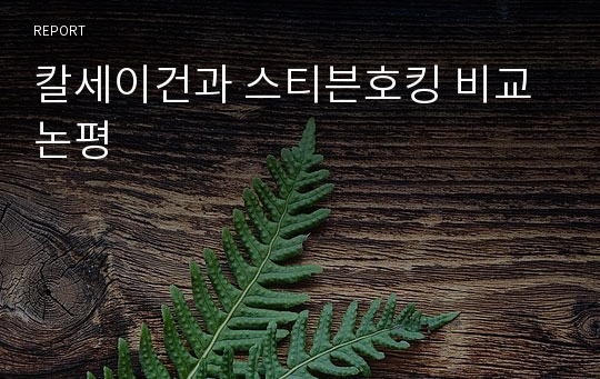 칼세이건과 스티븐호킹 비교논평