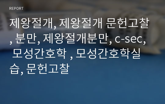 제왕절개, 제왕절개 문헌고찰, 분만, 제왕절개분만, c-sec, 모성간호학 , 모성간호학실습, 문헌고찰