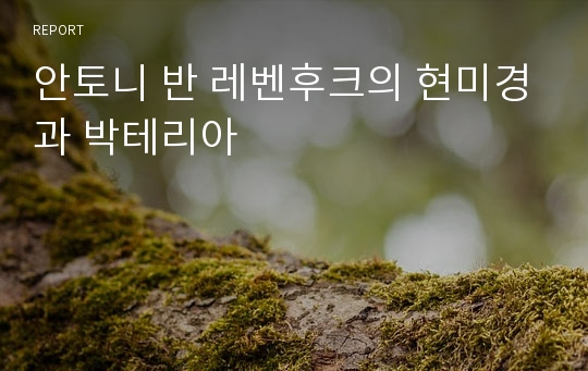 안토니 반 레벤후크의 현미경과 박테리아