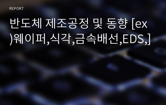 반도체 제조공정 및 동향 [ex)웨이퍼,식각,금속배선,EDS,]