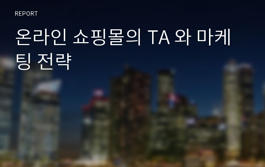 온라인 쇼핑몰의 TA 와 마케팅 전략