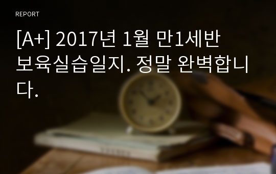 [A+] 2017년 1월 만1세반  보육실습일지. 정말 완벽합니다.