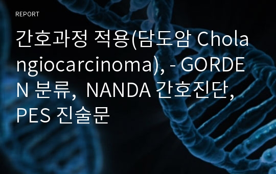 간호과정 적용(담도암 Cholangiocarcinoma), - GORDEN 분류,  NANDA 간호진단, PES 진술문