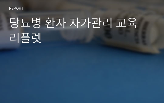 당뇨병 환자 자가관리 교육 리플렛