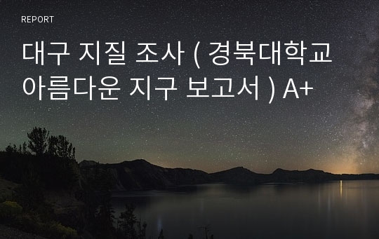 대구 지질 조사 ( 경북대학교 아름다운 지구 보고서 ) A+