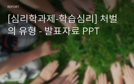 [심리학과제-학습심리] 처벌의 유형 - 발표자료 PPT