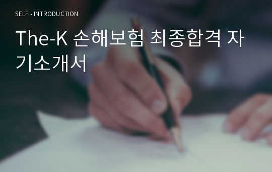 The-K 손해보험 최종합격 자기소개서