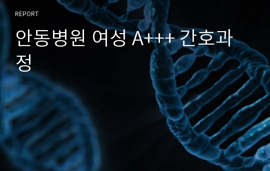 안동병원 여성 A+++ 간호과정