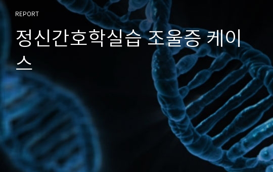 정신간호학실습 조울증 케이스