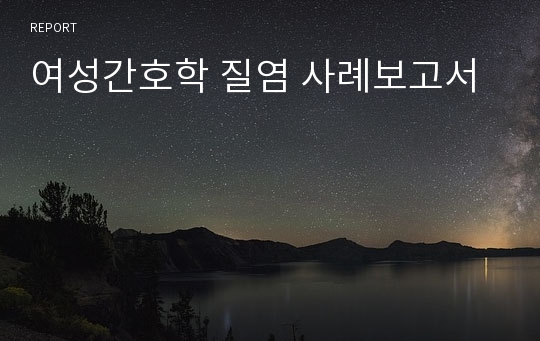 여성간호학 질염 사례보고서