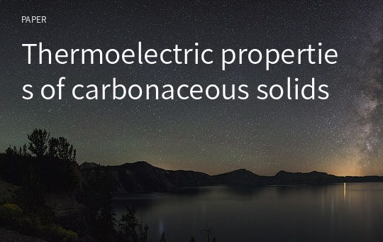 Thermoelectric properties of carbonaceous solids