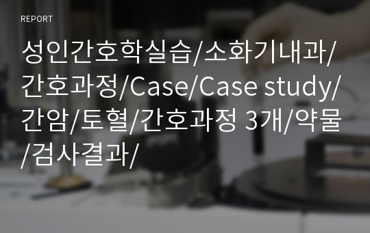 성인간호학실습/소화기내과/간호과정/Case/Case study/간암/토혈/간호과정 3개/약물/검사결과/