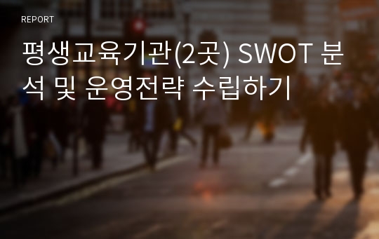 평생교육기관(2곳) SWOT 분석 및 운영전략 수립하기