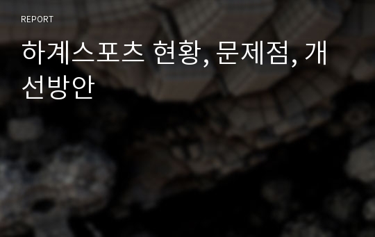 하계스포츠 현황, 문제점, 개선방안