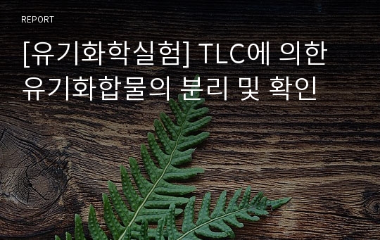 [유기화학실험] TLC에 의한 유기화합물의 분리 및 확인