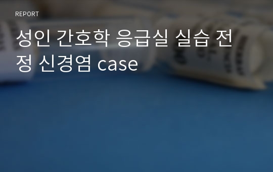 성인 간호학 응급실 실습 전정 신경염 case