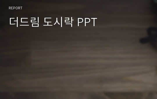 더드림 도시락 PPT