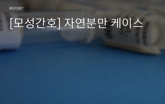 [모성간호] 자연분만 케이스