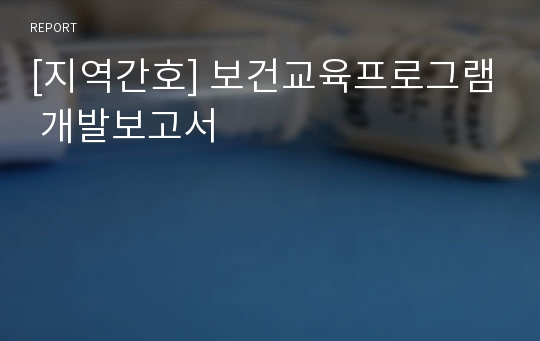 [지역간호] 보건교육프로그램 개발보고서