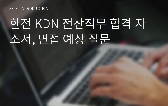 한전 KDN 전산직무 합격 자소서, 면접 예상 질문