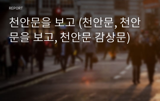 천안문을 보고 (천안문, 천안문을 보고, 천안문 감상문)