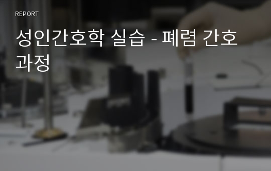 성인간호학 실습 - 폐렴 간호과정