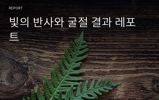 빛의 반사와 굴절 결과 레포트