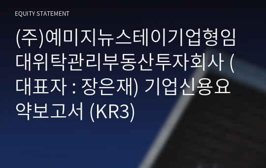 (주)예미지뉴스테이기업형임대위탁관리부동산투자회사 기업신용요약보고서 (KR3)