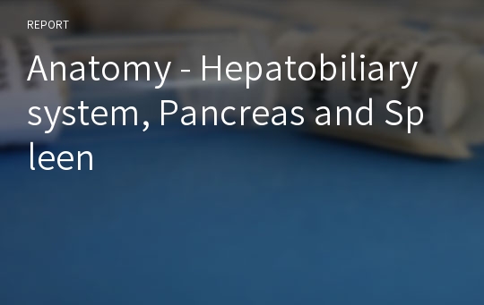 Anatomy - Hepatobiliary system, Pancreas and Spleen