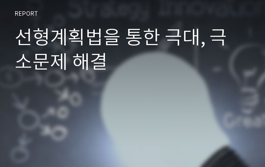 선형계획법을 통한 극대, 극소문제 해결