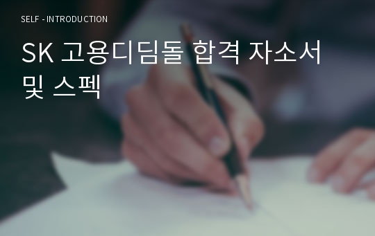 SK 고용디딤돌 합격 자소서 및 스펙