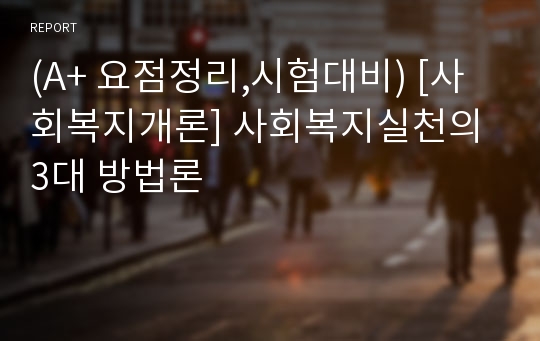 (A+ 요점정리,시험대비) [사회복지개론] 사회복지실천의 3대 방법론