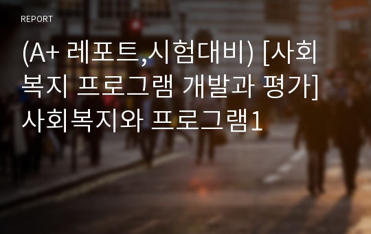 (A+ 레포트,시험대비) [사회복지 프로그램 개발과 평가] 사회복지와 프로그램1