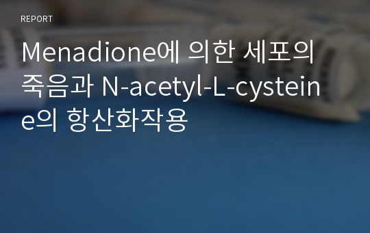 Menadione에 의한 세포의 죽음과 N-acetyl-L-cysteine의 항산화작용