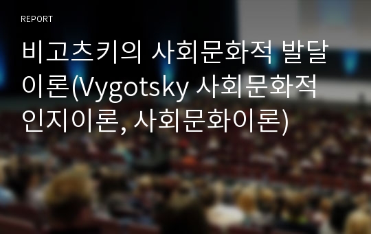 비고츠키의 사회문화적 발달이론(Vygotsky 사회문화적 인지이론, 사회문화이론)