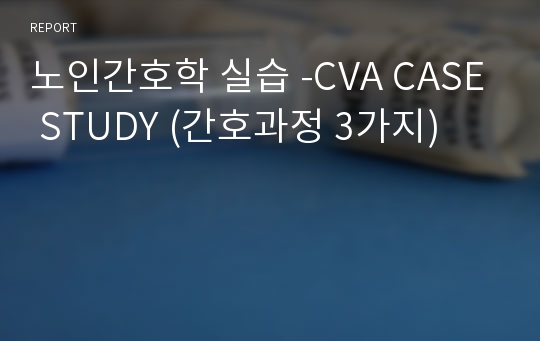 노인간호학 실습 -CVA CASE STUDY (간호과정 3가지)