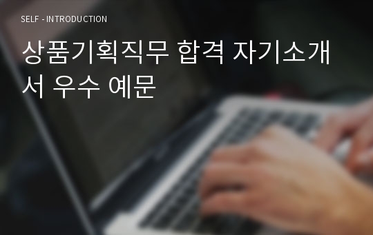 상품기획직무 합격 자기소개서 우수 예문