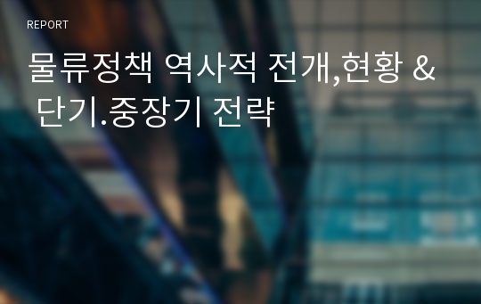 물류정책 역사적 전개,현황 &amp; 단기.중장기 전략