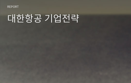 대한항공 기업전략